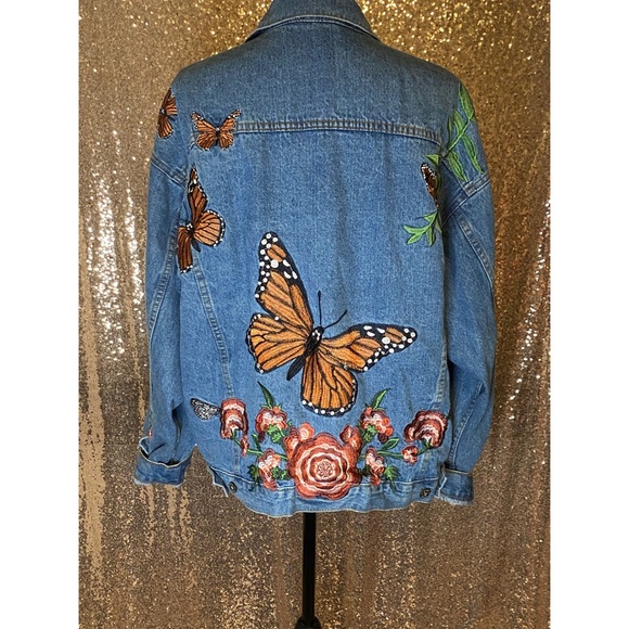 ‼️SOLD‼️ LF Carmar denim butterfly jacket - Picture 5 of 8